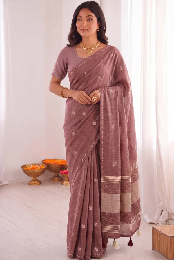Maroon_Handloom_Fabric_Printed_Saree_For_Women