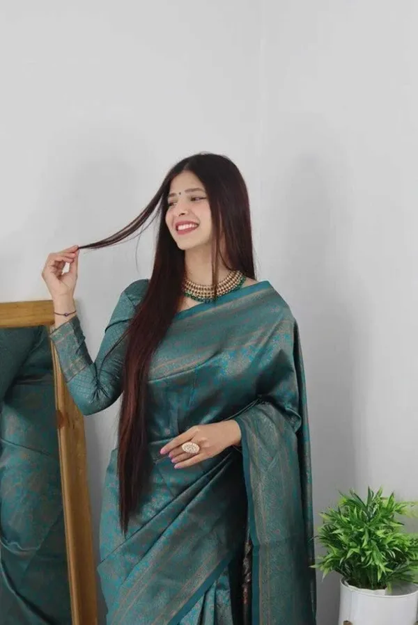 Teal_Art_Silk_Woven_Saree_For_Women