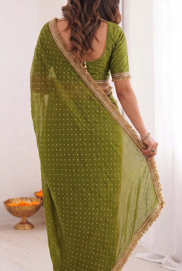 Teal_Two_Tone_Space_Silk_Embellished_Saree_For_Women