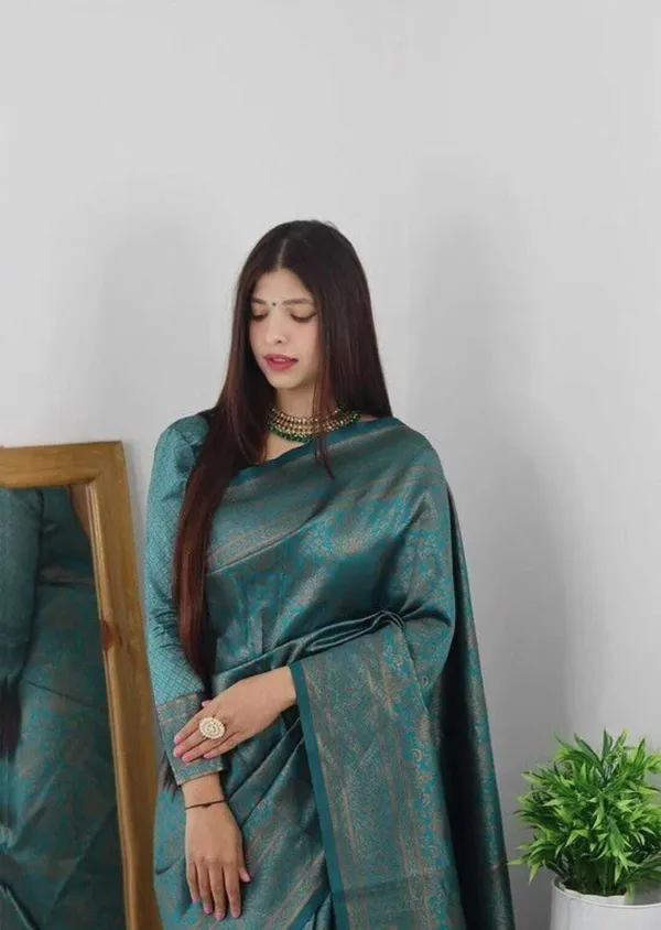 Teal_Art_Silk_Woven_Saree_For_Women