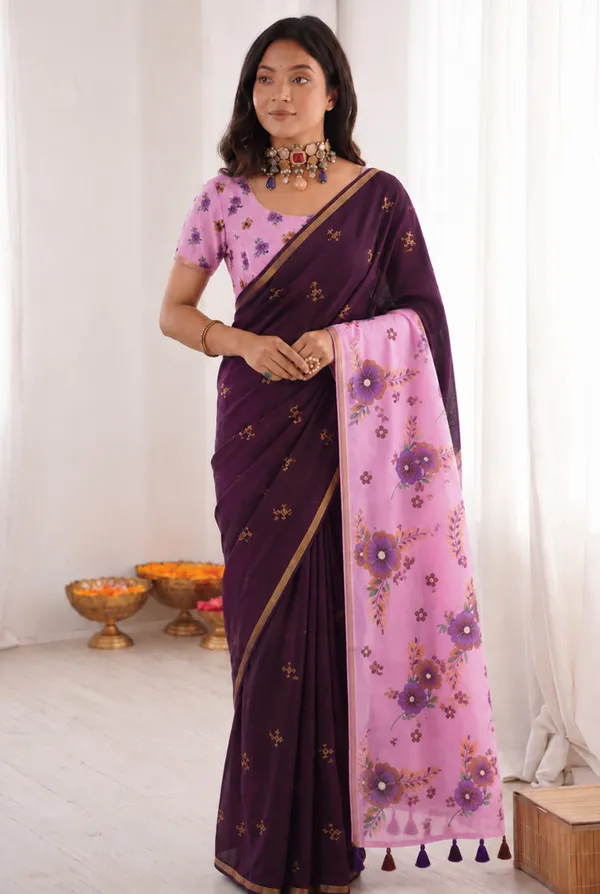 Purple_Mul_Cotton_Silk_Saree_For_Women