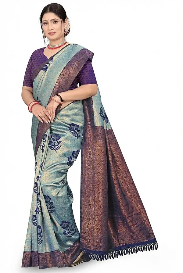 Blue_Banarasi_Art_Silk_Traditional_Saree_For_Women