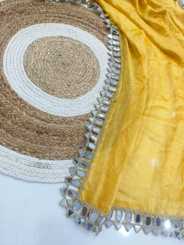Haldi_Yellow_Space_Silk_Embellished_Saree_For_Women