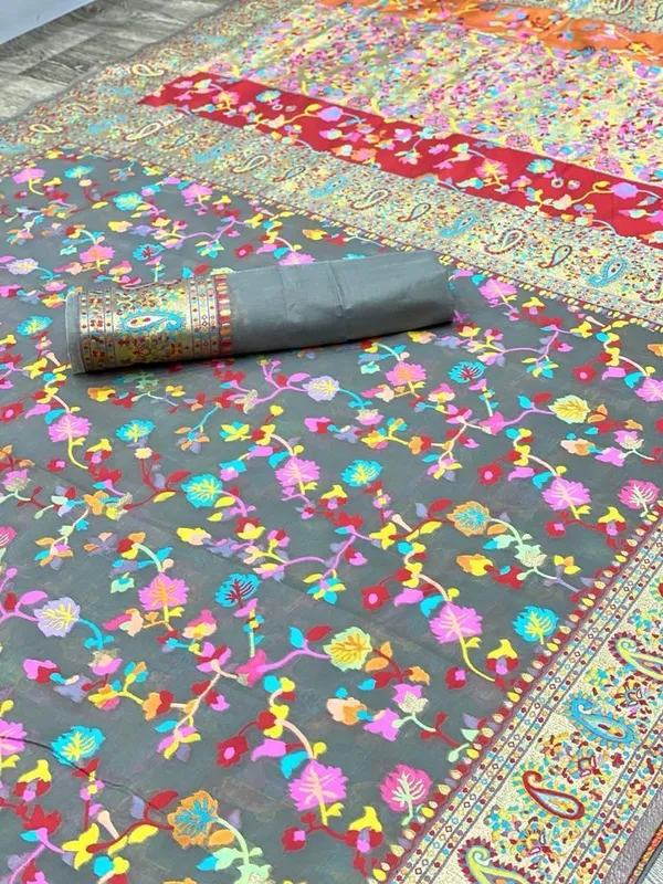 Grey_Multicolor_Banarasi_Soft_Saree_For_Women