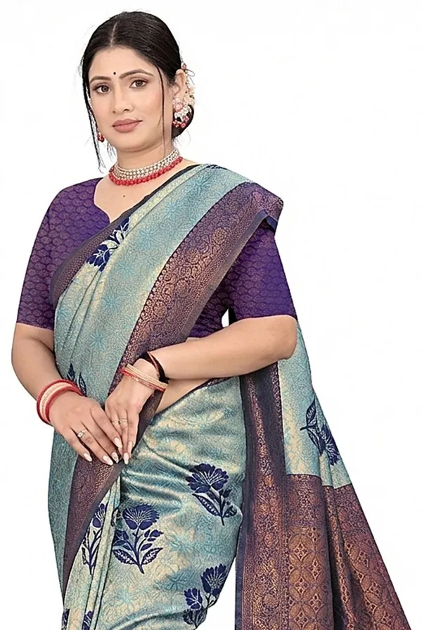 Blue_Banarasi_Art_Silk_Traditional_Saree_For_Women