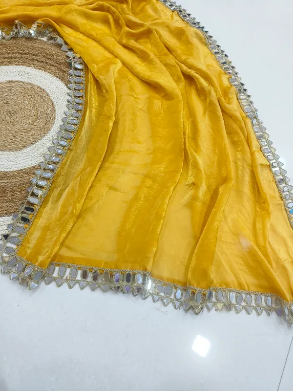 Haldi_Yellow_Space_Silk_Embellished_Saree_For_Women