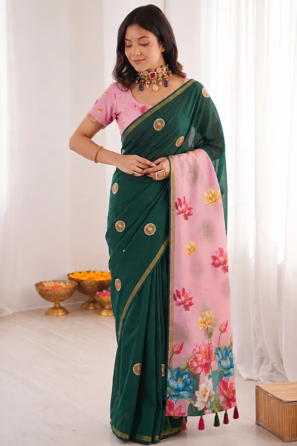 Pink_Green_Mul_Cotton_Silk_Floral_Print_Saree_For_Women