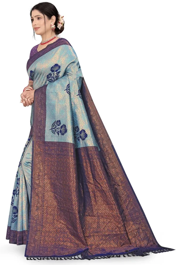 Blue_Banarasi_Art_Silk_Traditional_Saree_For_Women