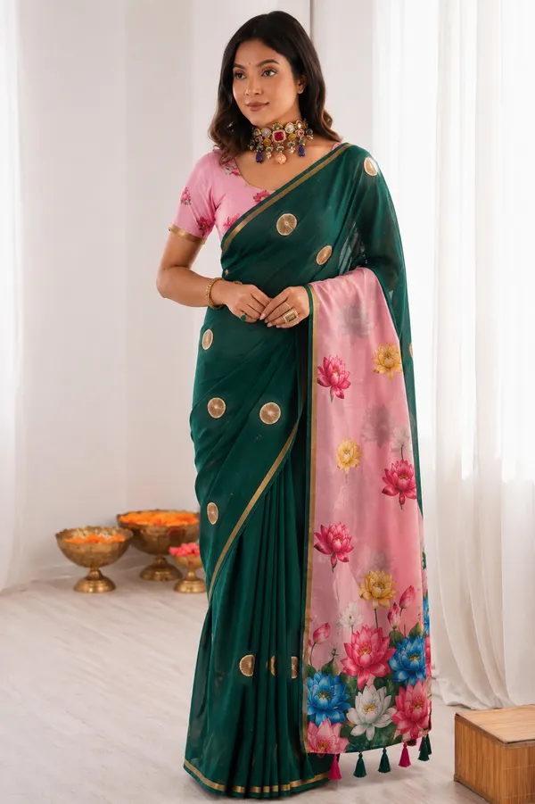 Pink_Green_Mul_Cotton_Silk_Floral_Print_Saree_For_Women