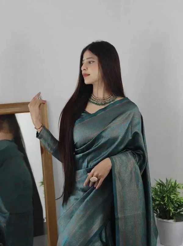 Teal_Art_Silk_Woven_Saree_For_Women