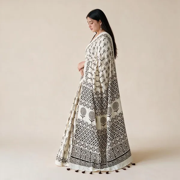 White_Muslin_Printed_Saree_For_Women
