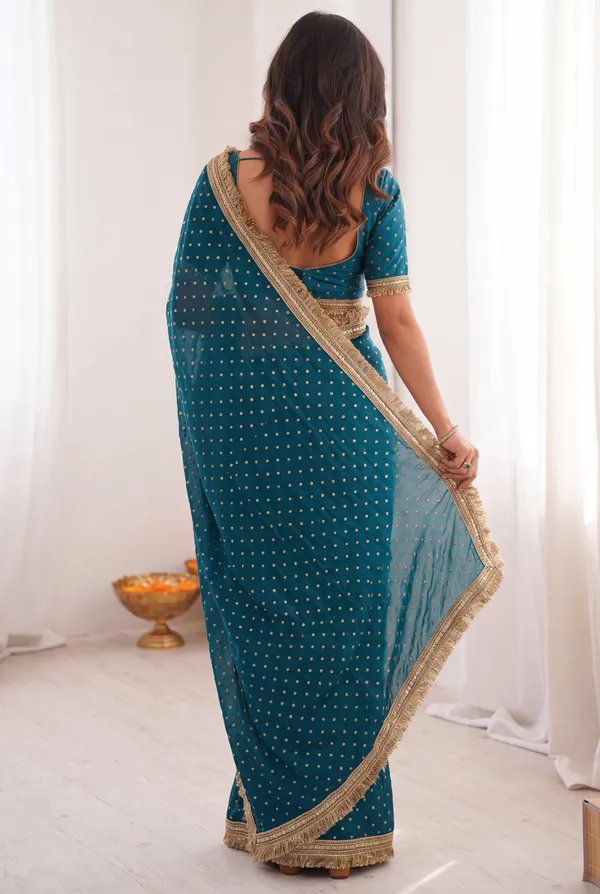 Blue_Two_Tone_Space_Silk_Embellished_Saree_For_Women