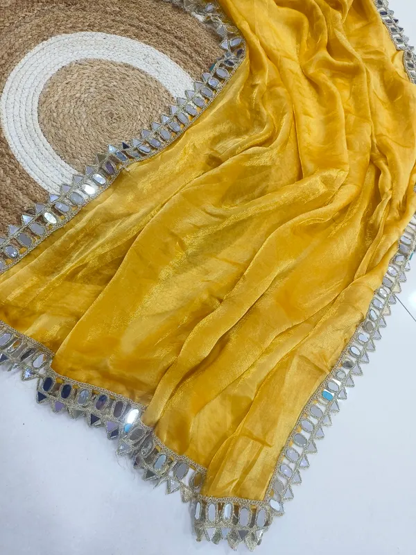 Haldi_Yellow_Space_Silk_Embellished_Saree_For_Women