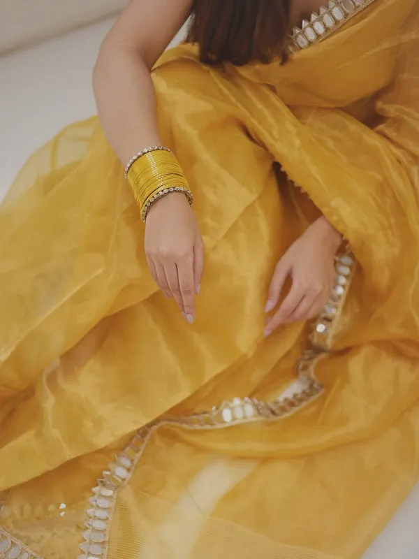 Haldi_Yellow_Space_Silk_Embellished_Saree_For_Women