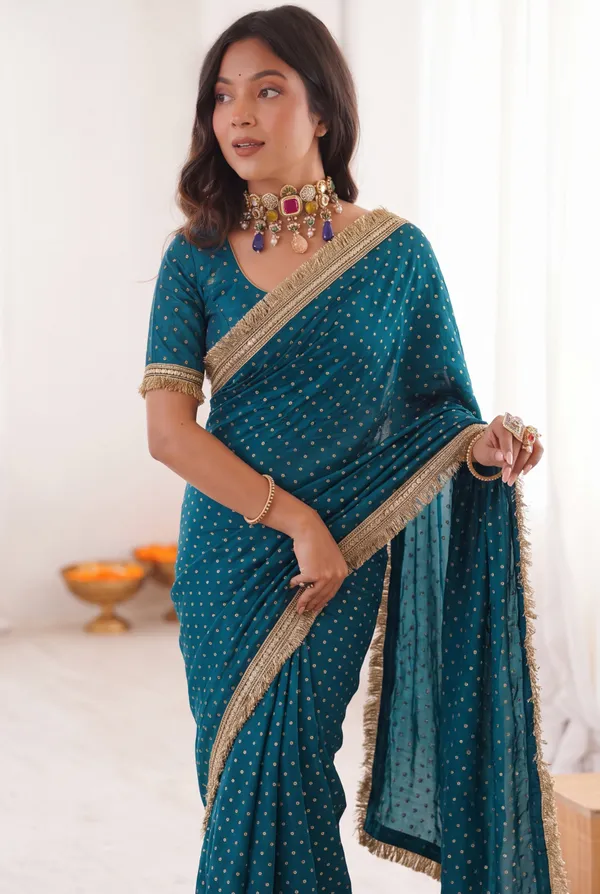 Blue_Two_Tone_Space_Silk_Embellished_Saree_For_Women