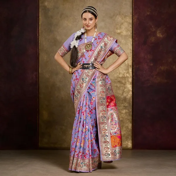 Lavender_Banarasi_Soft_Saree_For_Women
