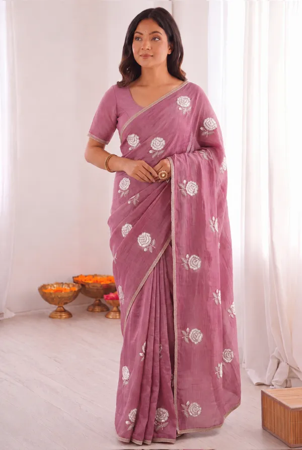 Onion_Pink_Salsa_Embroidered_Saree_For_Women