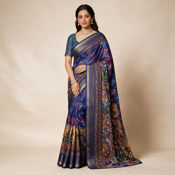 Blue_Georgette_Premium_Saree_For_Women