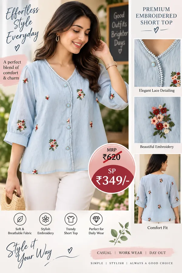 Light_Blue_Soft_Fabric_Embroidered_Short_Top_for_Women