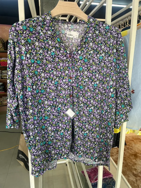 Purple_Floral_Print_Button_Front_Kurta_for_Women