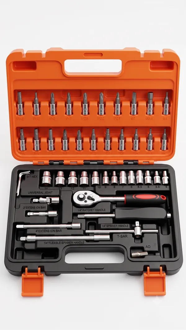 46_Pcs_Socket_Wrench_Tool_Set_with_Ratchet_Handle,_Sockets,_Screwdriver_Bits