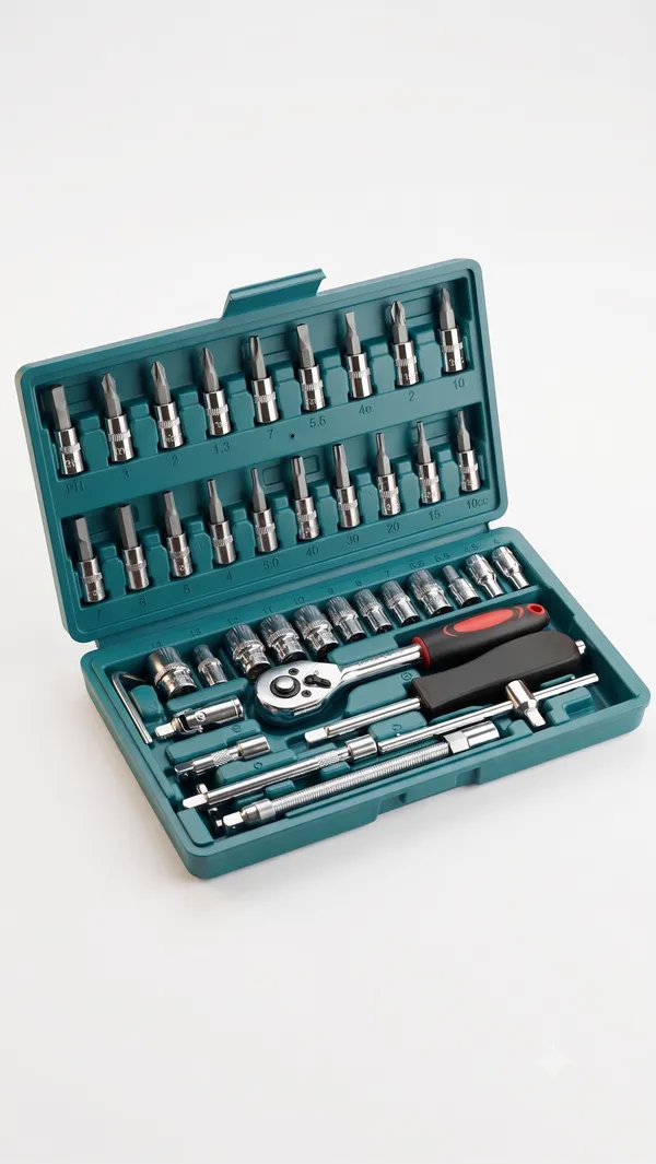 46_Pcs_Socket_Wrench_Tool_Set_with_Ratchet_Handle,_Sockets,_Screwdriver_Bits