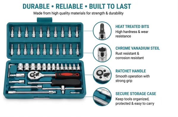 46_Pcs_Socket_Wrench_Tool_Set_with_Ratchet_Handle,_Sockets,_Screwdriver_Bits