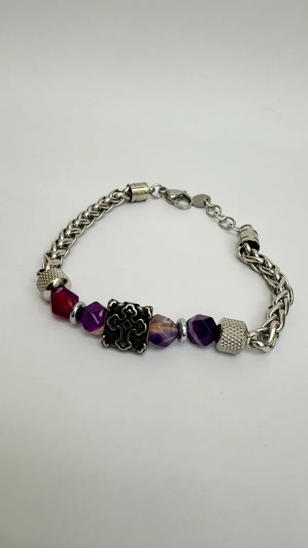 Silver-Tone_Beaded_Chain_Bracelet_for_Men