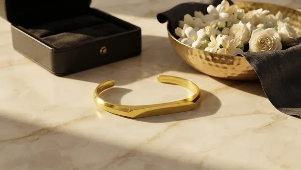 Gold_Metal_Open_Cuff_Bracelet_For_Men
