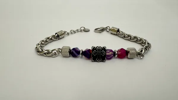Silver-Tone_Beaded_Chain_Bracelet_for_Men