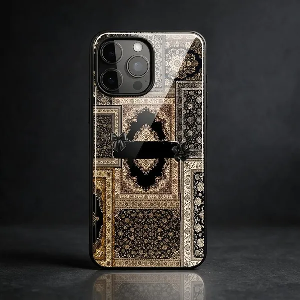 Black_Ornate_Carpet_Print_Phone_Case