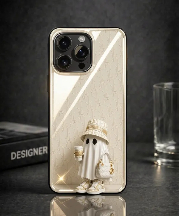 Cream_Printed_Designer_Phone_Case