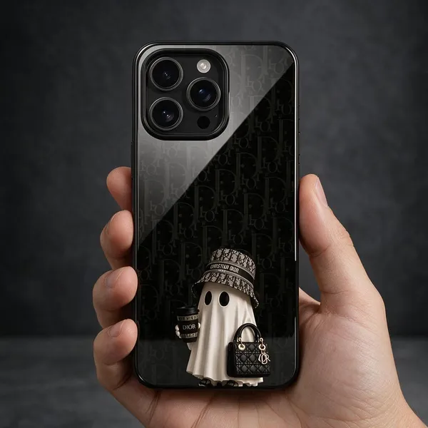 Black_Glossy_Ghost_Print_Phone_Case