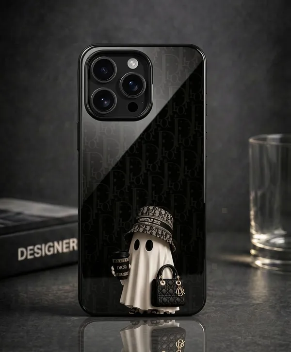 Black_Glossy_Ghost_Print_Phone_Case