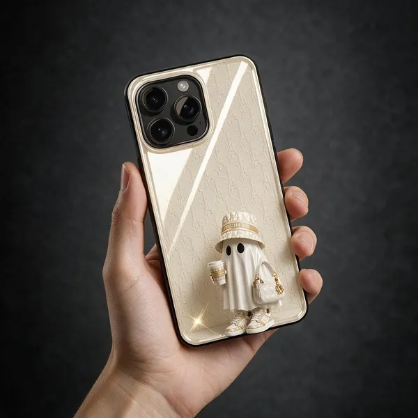 Cream_Printed_Designer_Phone_Case