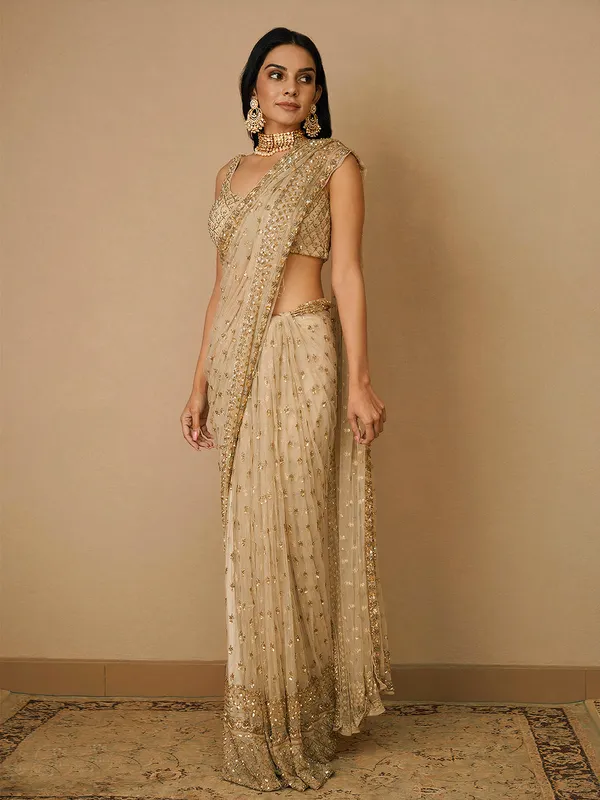 Elegant_Golden_Beige_Party_Wear_Designer_Butterfly_Soft_Net_Saree_Default_Title