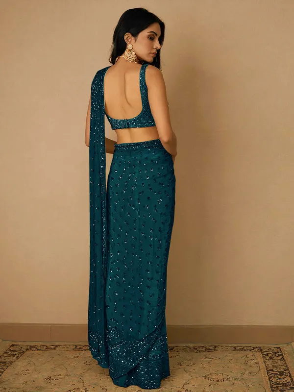 Classic_Teal_Party_Wear_Designer_Soft_Net_Saree_Default_Title