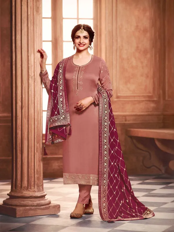 Stylish_Party_Wear_Satin_Salwar_Suit_With_Georgette_Bottom_Default_Title