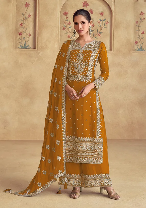 Yellow_Heavy_Faux_Georgette_Salwar_Suit_With_Georgette_Dupatta_Default_Title
