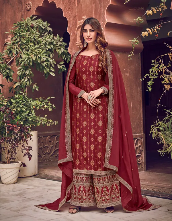 Festive_Wear_Maroon_Jacquard_Coord_Set_Default_Title