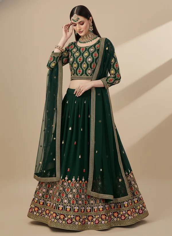 Green_Designer_Faux_Georgette_Sequin_Zari_Work_Function_Wear_Lehenga_Choli_Default_Title