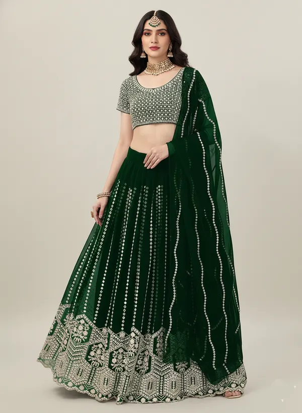 Green_Party_Wear_Faux_Georgette_Sequence_Work_Lehenga_Choli_Default_Title