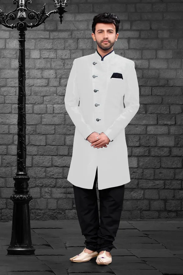 Off_White_Black_Heavy_Readymade_Men_S_Indo_Western_Set_With_Stylish_Pant