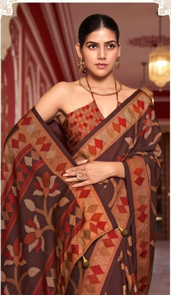Brown_Traditional_Wear_Designer_Saree_Default_Title
