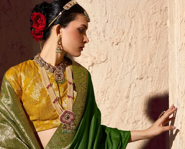 Olive_Green_Designer_Crepe_Georgette_Saree_Default_Title