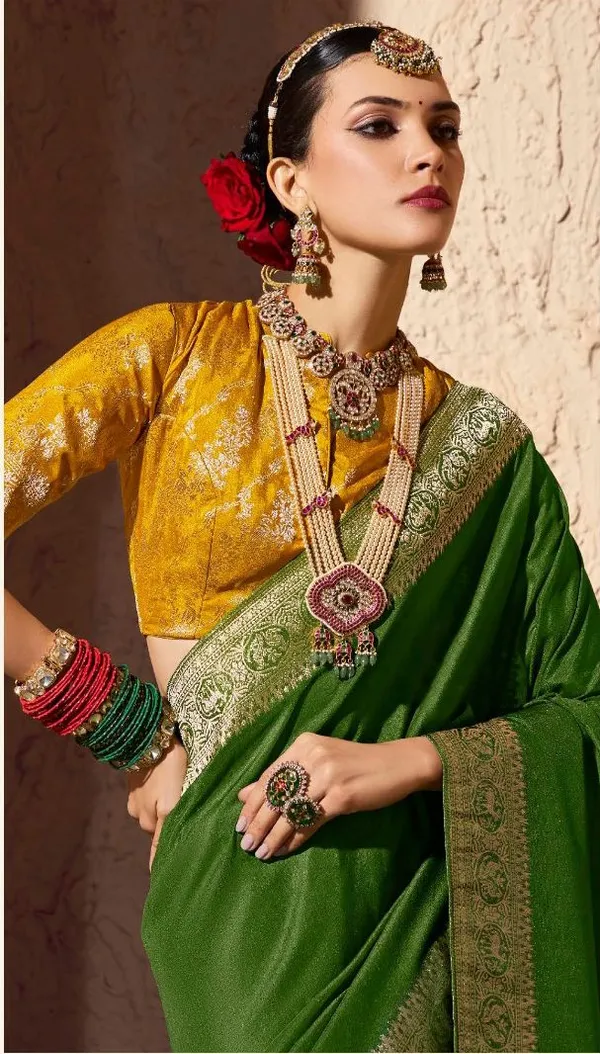 Olive_Green_Designer_Crepe_Georgette_Saree_Default_Title