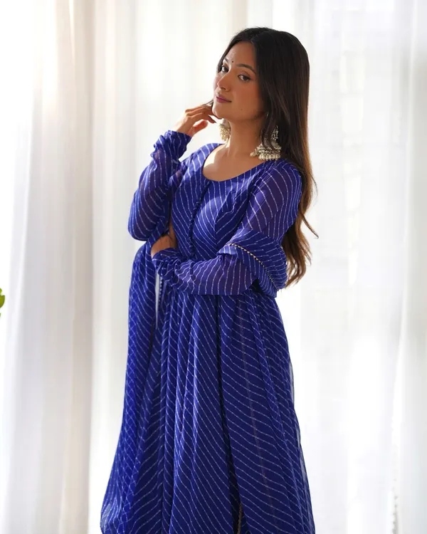 Royal_Blue_Stripe_Anarkali_Readymade_Suit