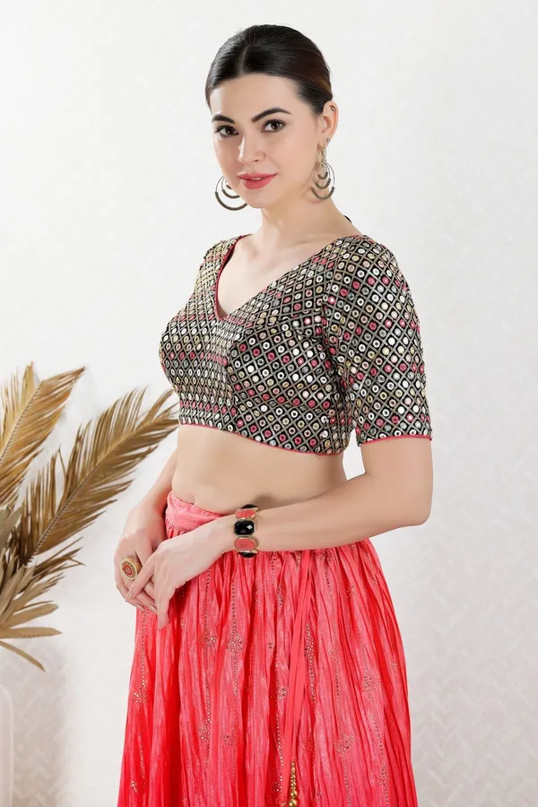 Elegant_Black_Georgette_Designer_Readymade_Blouse