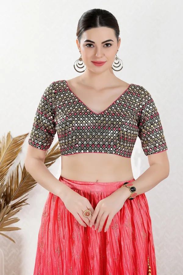 Elegant_Black_Georgette_Designer_Readymade_Blouse