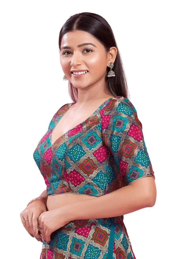 Superior_Designer_Readymade_Silk_Blouse_In_Rama_Green